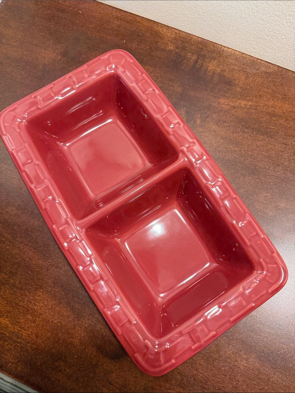 Longaberger Woven Traditions Divided Dish, 181440 Paprika